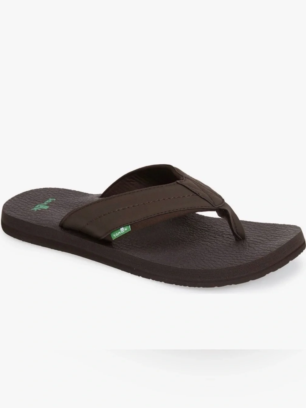 Sanuk Beer Cozy Brown Flip Flops Sz 8 Beach Casual Surfer